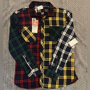 DRL Men's Multicolor Plaid Flannel Shirt. New with tags